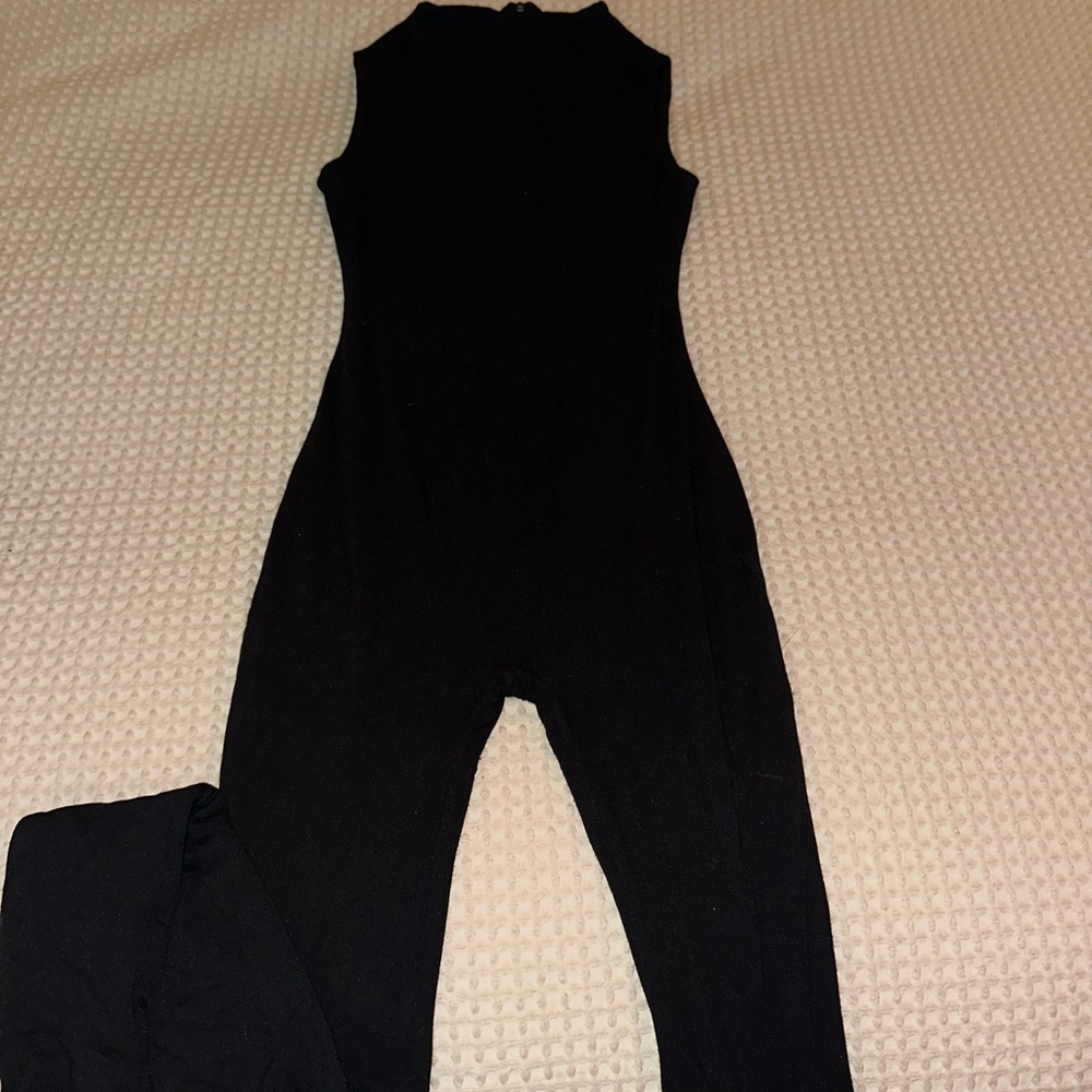 Black Sleeveless Sculpt Jumpsuit